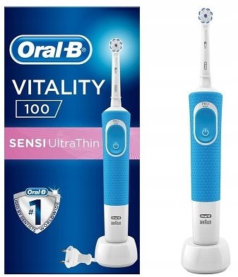 Szczoteczka elektryczna do zębów ORAL-B D100 Blue, biało-niebieska Oral-B