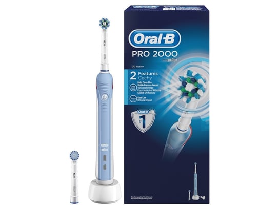 Szczoteczka elektryczna ORAL-B Pro 2000, 8800 obr/min + 2 końcówki Oral-B