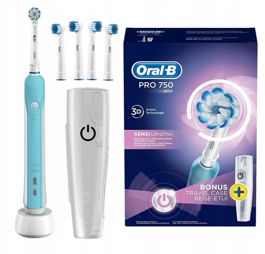 Szczoteczka elektryczna ORAL-B Pro 750 Sensi Ultra Thin, niebieska Oral-B