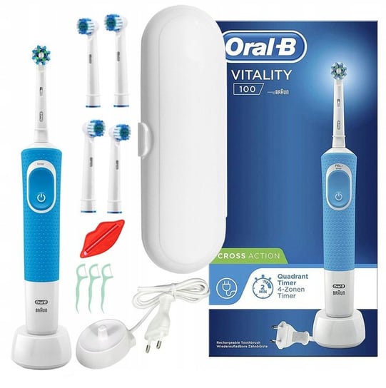 Szczoteczka elektryczna ORAL-B Vitally 100  niebieska + dodatki Oral-B