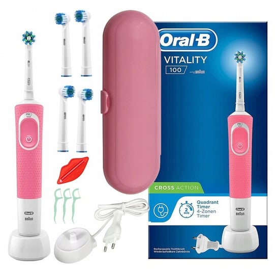 Szczoteczka elektryczna ORAL-B Vitally 100  różowa + dodatki Oral-B