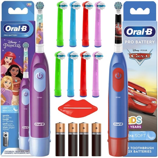 Szczoteczka Na Baterie Dla Dzieci Oral-B Advanced Auta + Księżniczki Zestaw Oral-B
