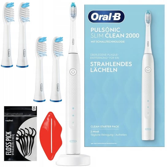 Szczoteczka Oral-B Pulsonic Slim Clean 2000 Biała + 4x Końcówka Oral-b Pulsonic Clean Oral-B