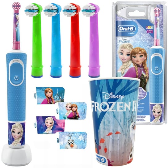 Szczoteczka Oral-B Vitality 100 Frozen + 4x końcówka zamienna Kids EB-10A Color + kubek Oral-B