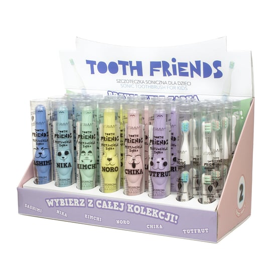 Szczoteczka soniczna dla dzieci 3+, Vitammy, Tooth Friends, display 18 szt + 8 opk. końcówek Vitammy