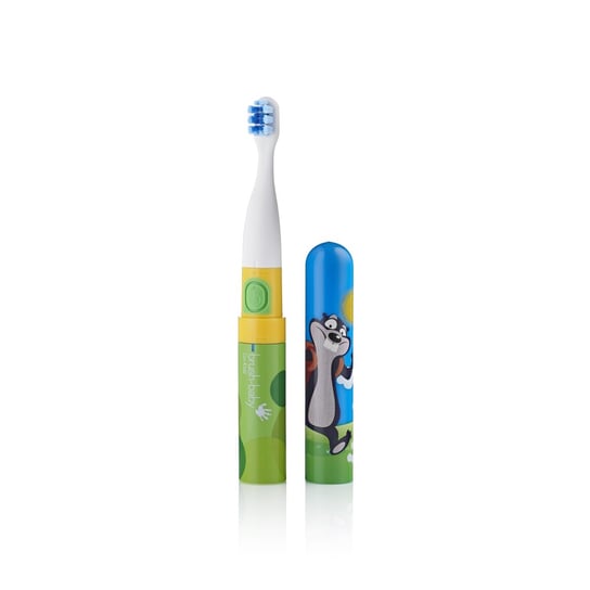 Szczoteczka soniczna podróżna dla dzieci BRUSH-BABY Go-Kidz Electric Travel Toothbrush z naklejkami zielon BRUSH-BABY