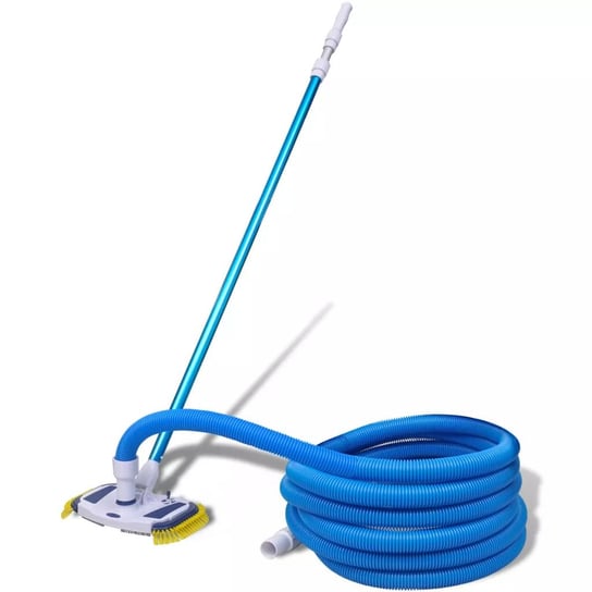 Szczotka do czyszczenia basenu z wężem + teleskopową rączką MWGROUP, niebieska vidaXL