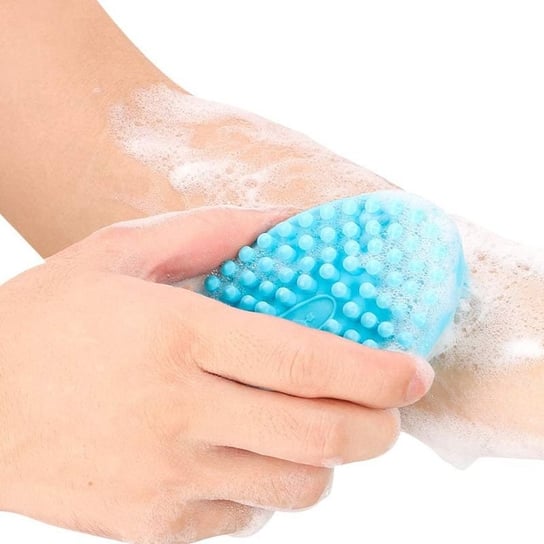 Szczotka silikonowa do mycia dla dzieci- niebieska Hedo