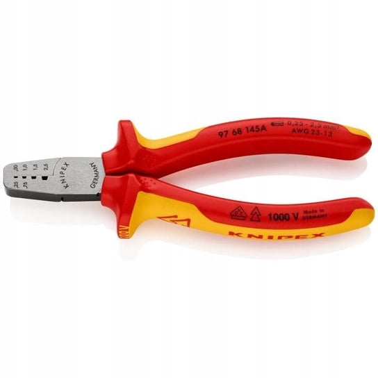 Szczypce Do Zagniatania Tulejek Kabl. 0,25-2,5Mm Izolowane Knipex Knipex