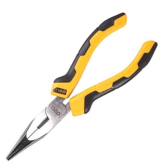 Szczypce wydłużone proste Deli Tools EDL2106, 6" (żółte) Deli Tools