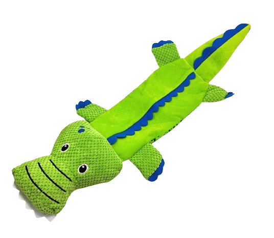 Szeleszcząca zabawka dla psa - zielony krokodyl + piszczałka. ZDTRADING