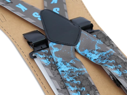 Szerokie szaro-niebieskie narciarskie szelki do spodni - SKI T25 Modini