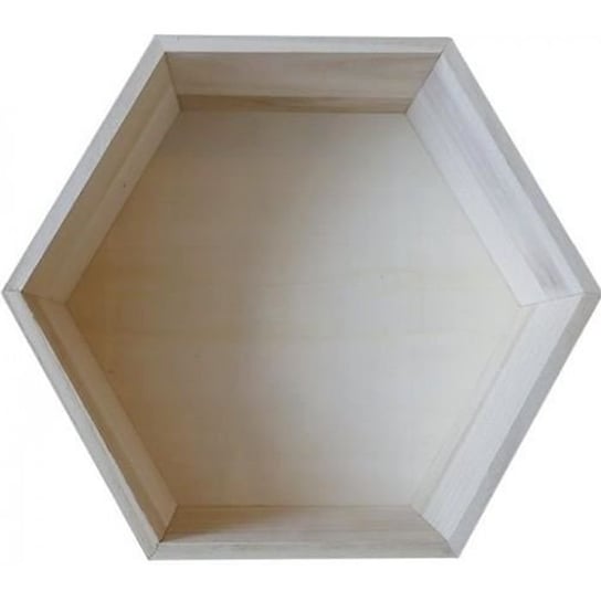 Sześciokątna drewniana półka do postawienia lub zawieszenia 30 x 26,5 x 10 cm Youdoit