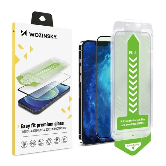 Szk��o hartowane 9H z ramk�� monta��ow�� do iPhone 15 Pro Max Wozinsky Premium Glass - czarne Inna marka
