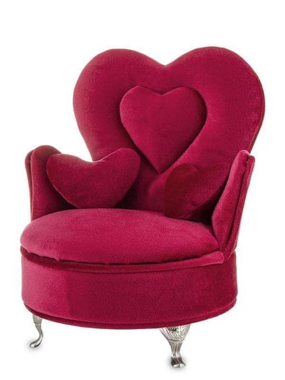 Szkatułka Na Biżuterię fotel czerwony aksamit Art-Pol
