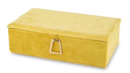 Szkatułka Na Biżuterię kuferek żółty aksamit Art-Pol
