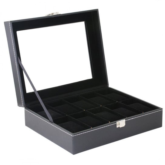 Szkatułka pudełko na 10 zegarków czarne wnętrze PD134 eCarla