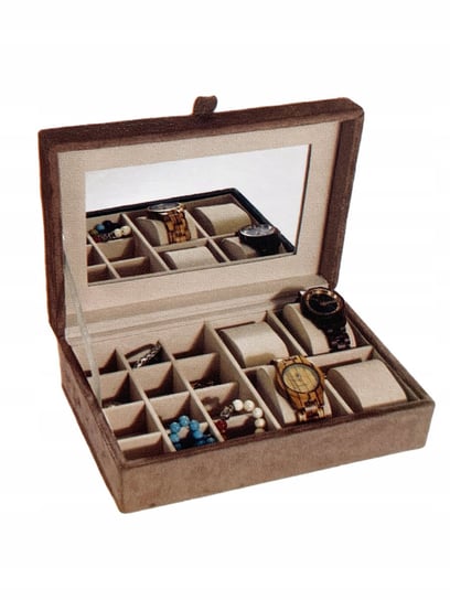 Szkatułka Pudełko Na Biżuterię Welur 25,5 X 16 X 8 cm Koopman
