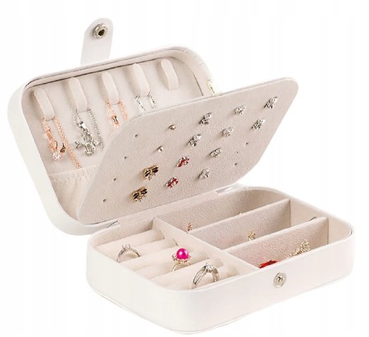 Szkatułka pudełko organizer na biżuterię biały Inna marka