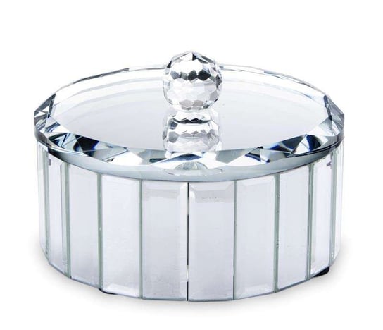 Szkatułka szklana srebrna Kryształ 10,5x16x16 Pigmejka