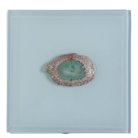Szkatułka szklana z kamieniem, EWAX, 11x11x7 cm Ewax
