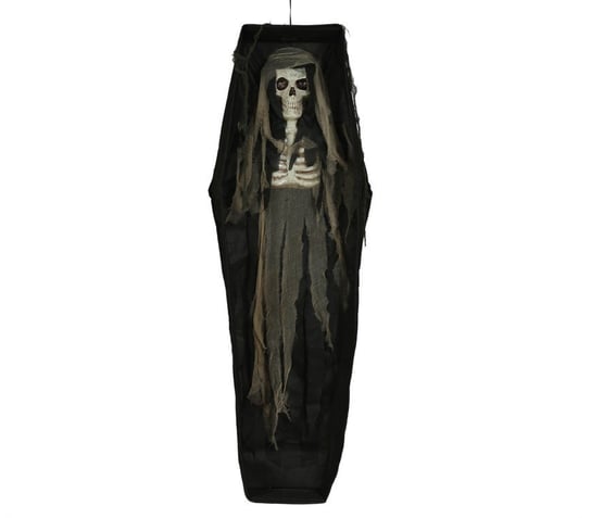 Szkielet opiór halloweenowy w trumnie wiszący 160cm Inna marka