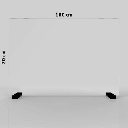Szklana bariera ochronna, bezpieczna przestrzeń, 100x70 cm Allboards