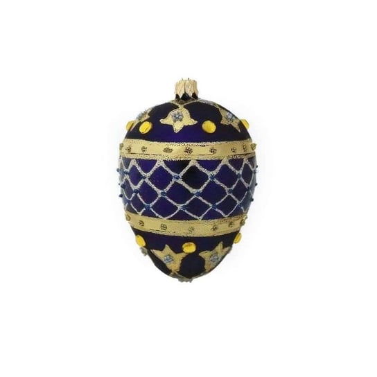 Szklana bombka dekoracyjna jajko SZAFIR jak w opisie Wisan