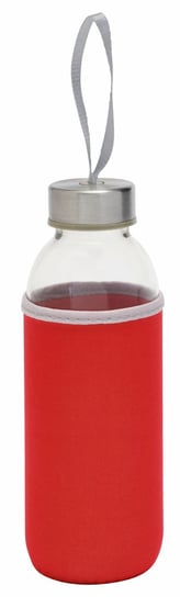 Szklana butelka TAKE WELL, czerwony, transparentny UPOMINKARNIA