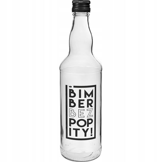 Szklana butelka z napisem Bimber Bez Popity 0,5 l Browin