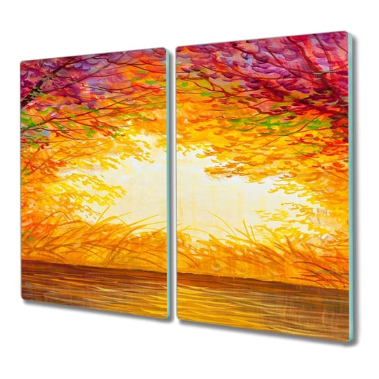 Szklana deska 2x30x52 cm Woda jesień zachód słońca, Coloray Coloray