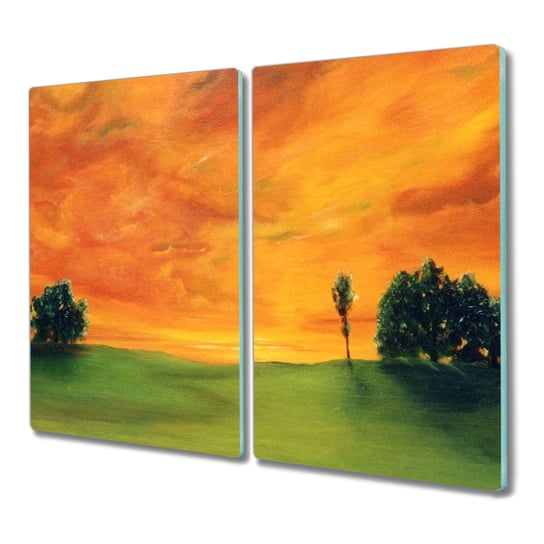 Szklana deska 2x30x52 Drzewa zachód słońca niebo, Coloray Coloray