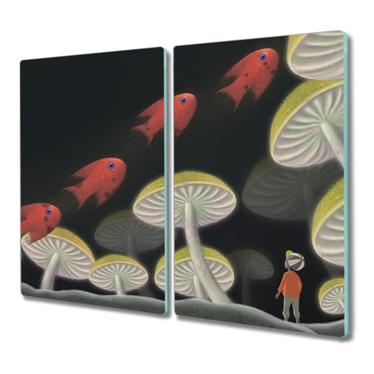 Szklana deska 2x30x52 Fantasy surrealistyczne ryby, Coloray Coloray