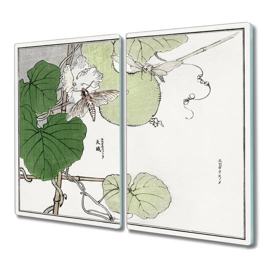 Szklana deska 2x30x52 Gałąź liście owady z grafiką, Coloray Coloray