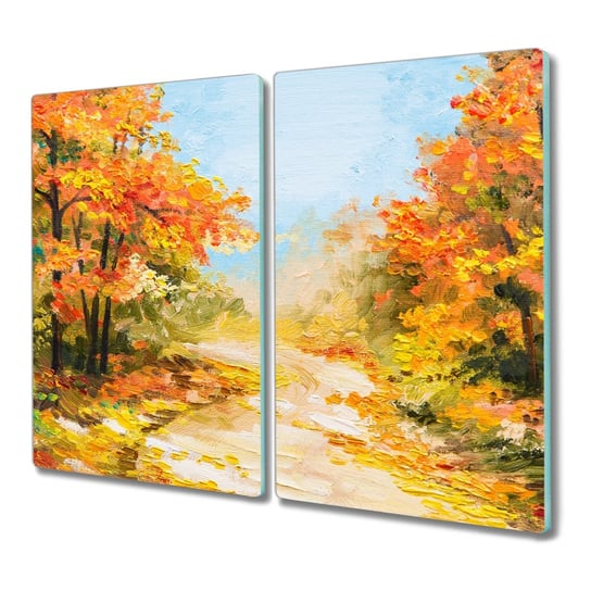 Szklana deska 2x30x52 Las ścieżka jesień z grafiką, Coloray Coloray