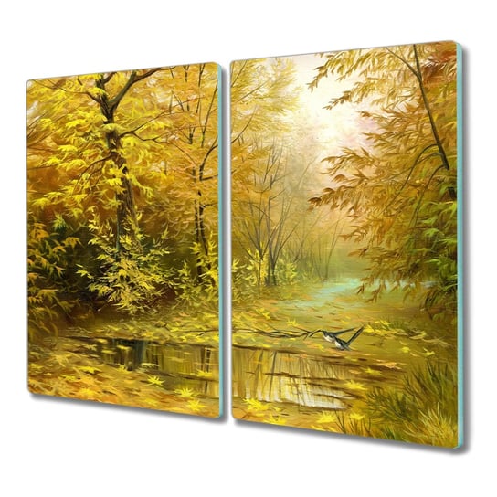 Szklana deska 2x30x52 Las żółte liście z nadrukiem, Coloray Coloray
