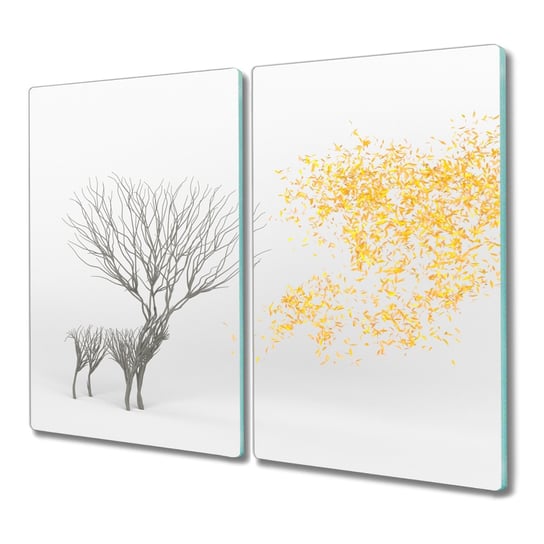 Szklana deska 2x30x52 Liście jelenie z nadrukiem, Coloray Coloray