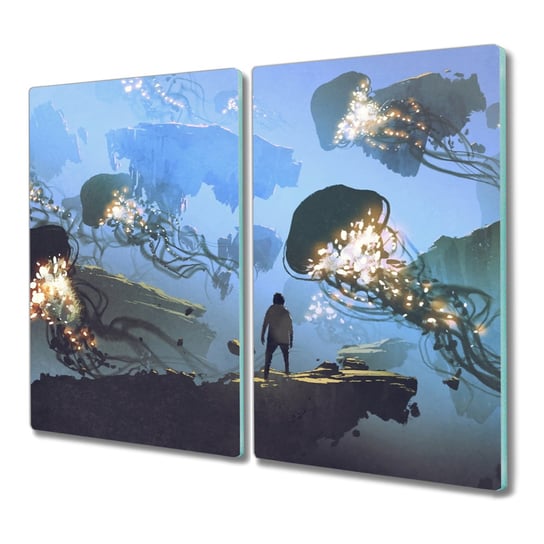 Szklana deska 2x30x52 Malarstwo meduza do krojenia, Coloray Coloray