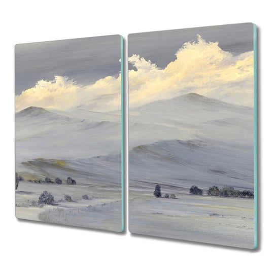 Szklana deska 2x30x52 Malarstwo zima góry chmury, Coloray Coloray
