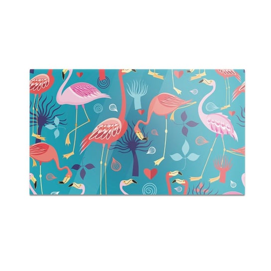 Szklana deska do krojenia HOMEPRINT Flamingi, serca, drzewa 60x52 cm HOMEPRINT