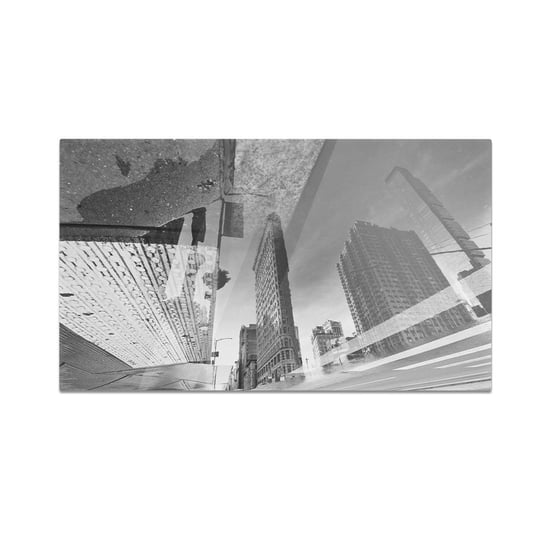 Szklana deska do krojenia HOMEPRINT Manhattan w odbiciu kałuży 60x52 cm HOMEPRINT
