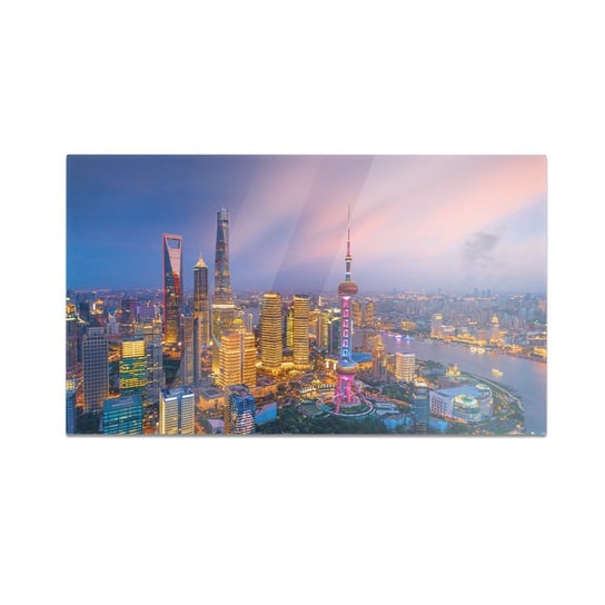 Szklana deska do krojenia HOMEPRINT Panorama Szanghaju, Chiny. 60x52 cm HOMEPRINT
