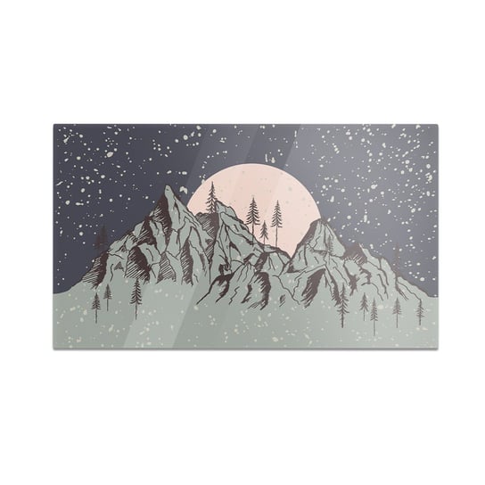 Szklana deska do krojenia HOMEPRINT Widok na góry i księżyc 60x52 cm HOMEPRINT