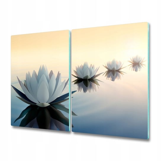 Szklana deska do krojenia - osłona na indukcję Kwiaty lotosu 2x30x52 Inna marka