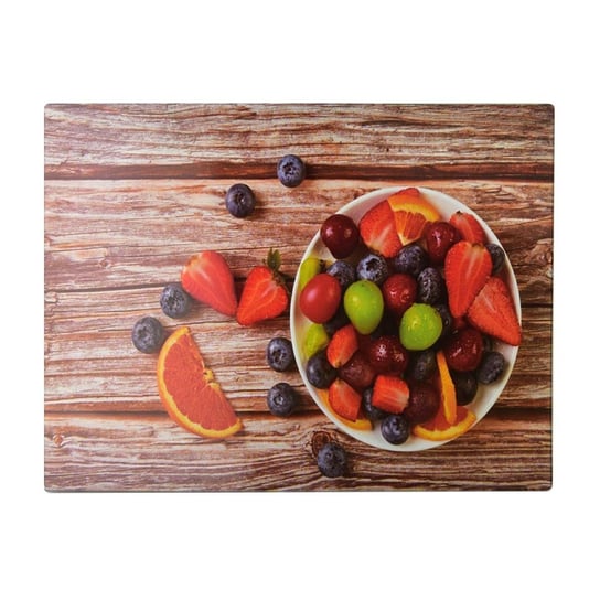 Szklana deska do krojenia SERWOWANIA Dekoracyjna Aria Fruits Duża 40x30 cm Mondex
