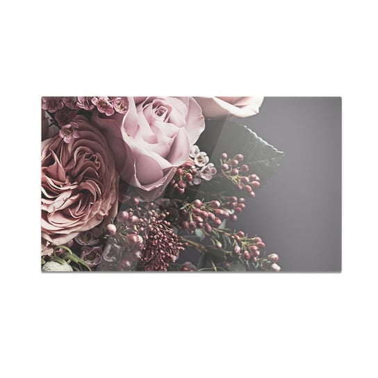 Szklana deska kuchenna HOMEPRINT Bukiet różowych kwiatów 60x52 cm HOMEPRINT