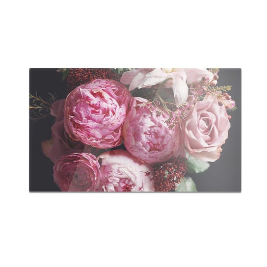 Szklana deska kuchenna HOMEPRINT Bukiet z różowych kwiatów 60x52 cm HOMEPRINT