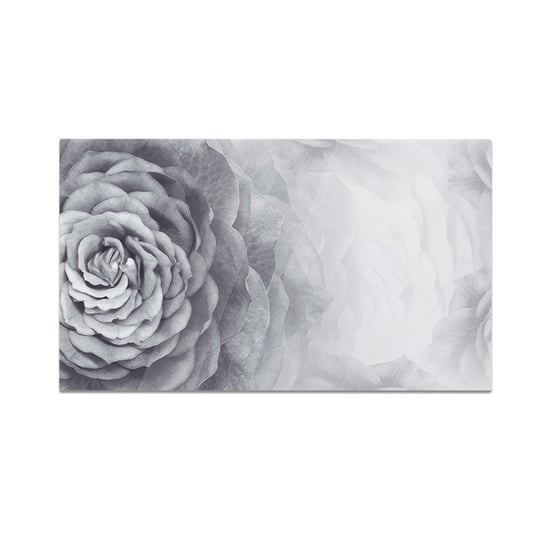 Szklana deska kuchenna HOMEPRINT Czarno biały kwiat róży 60x52 cm HOMEPRINT