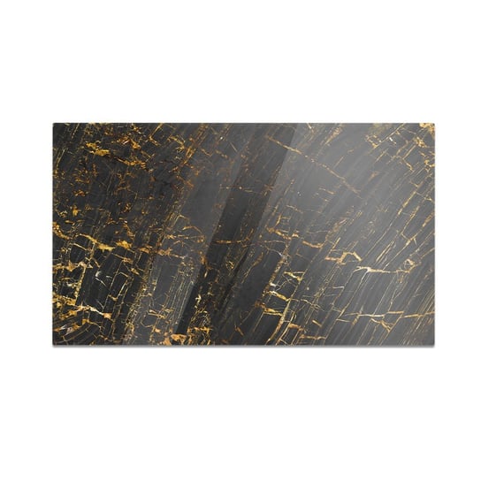 Szklana deska kuchenna HOMEPRINT Czarno złoty marmur 60x52 cm HOMEPRINT
