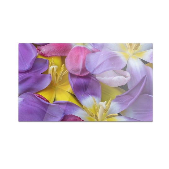 Szklana deska kuchenna HOMEPRINT Kolorowe kwiaty tulipanów 60x52 cm HOMEPRINT